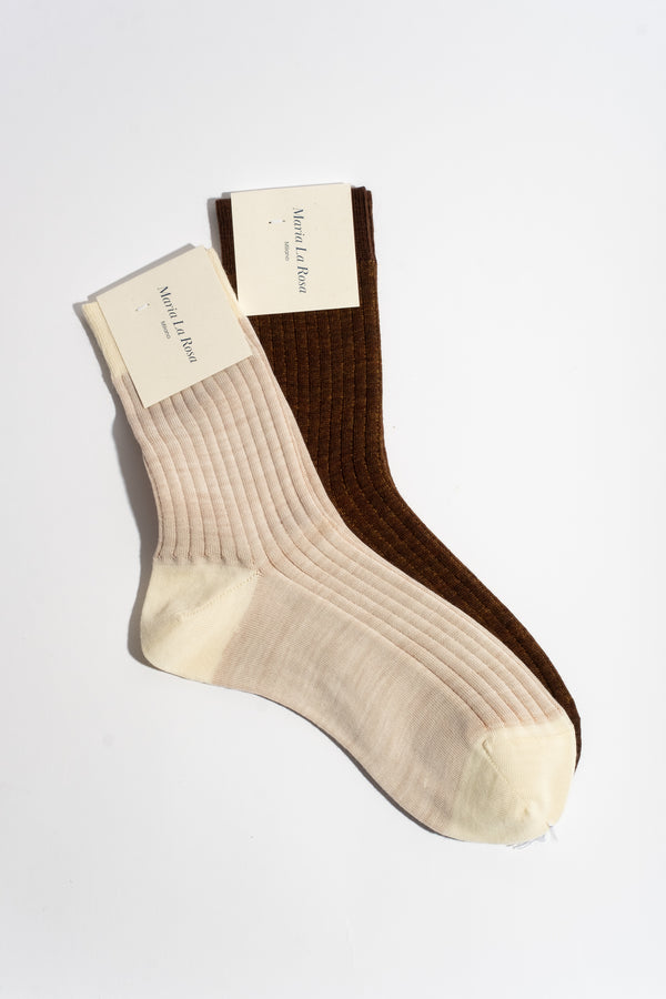 Crew Stripe Sock in Brown