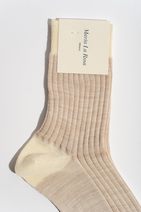 Crew Stripe Sock in Sabbia
