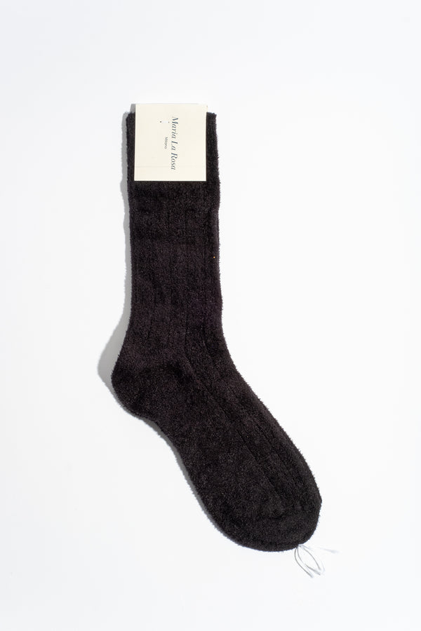 Ribbed Mid Calf Sock in Black