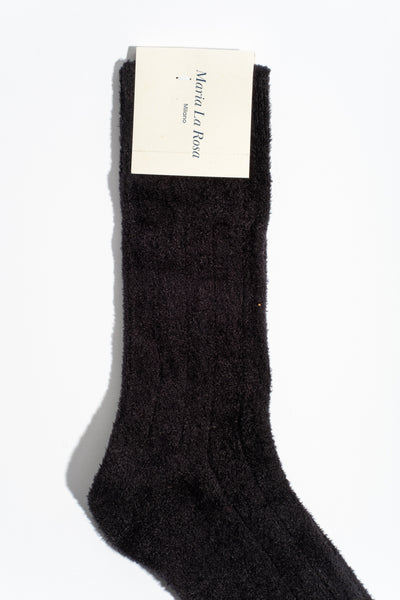 Ribbed Mid Calf Sock in Black