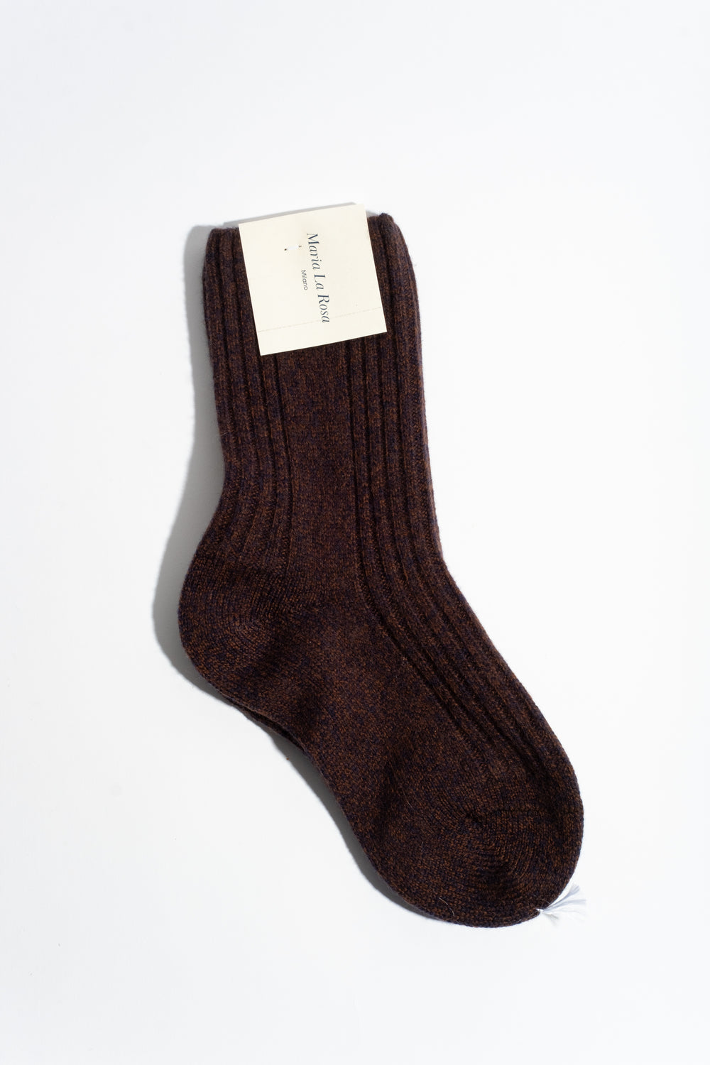 Wool + Cashmere Sock in Brown