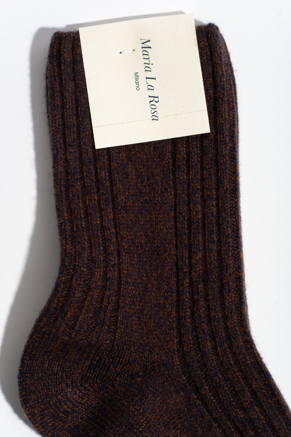 Wool + Cashmere Sock in Brown