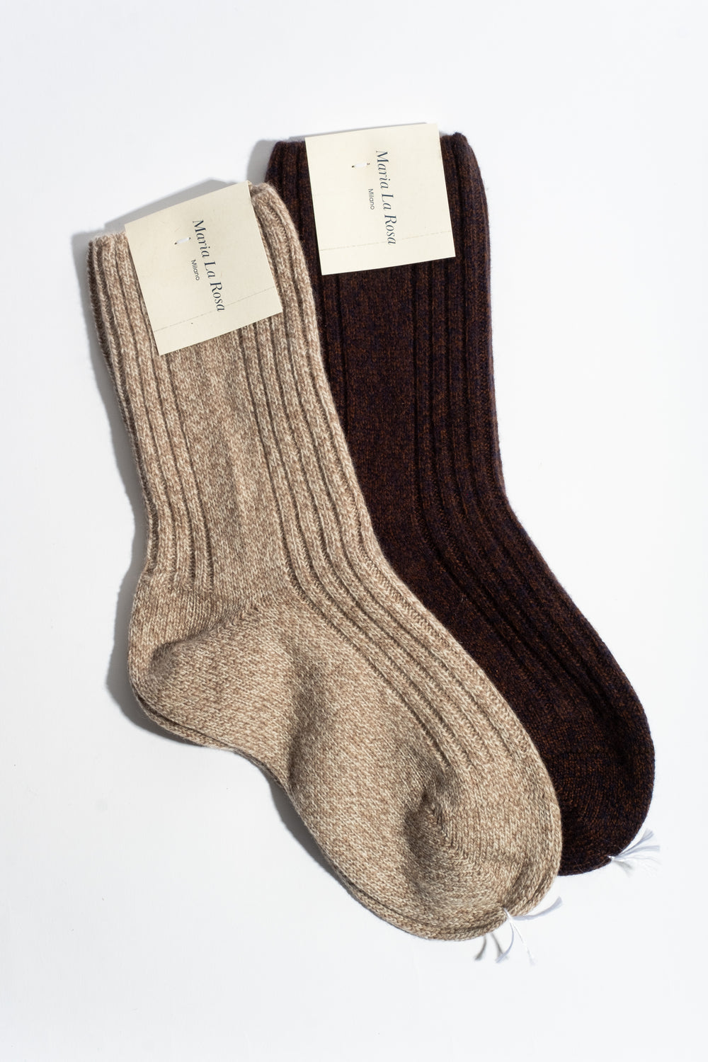 Wool + Cashmere Sock in Brown