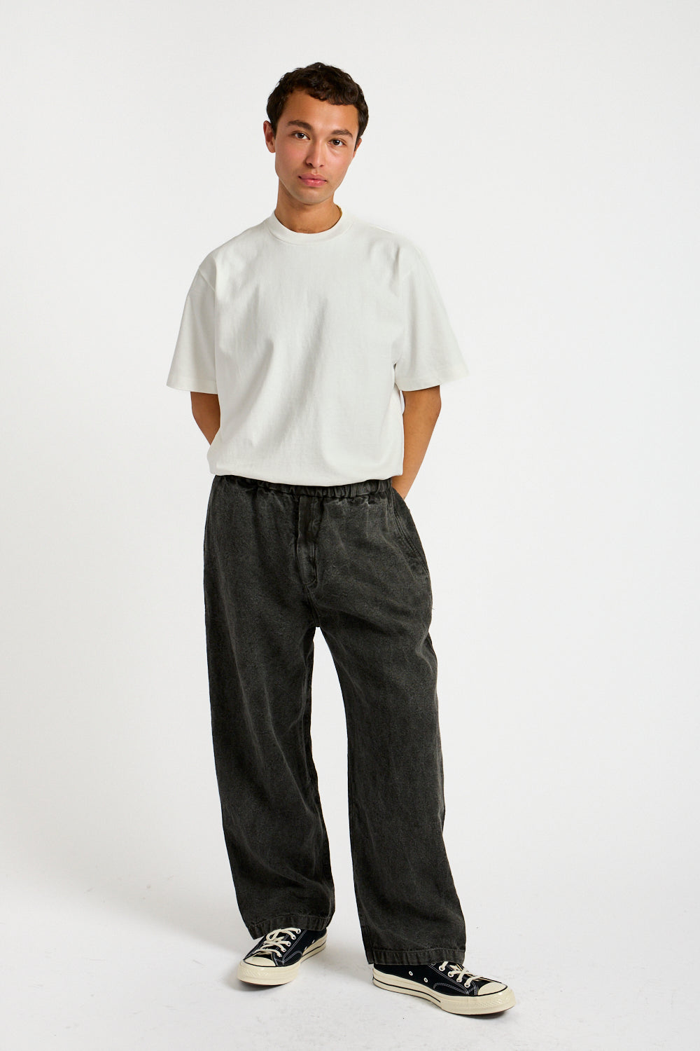 Flax Ramie Wide in Charcoal