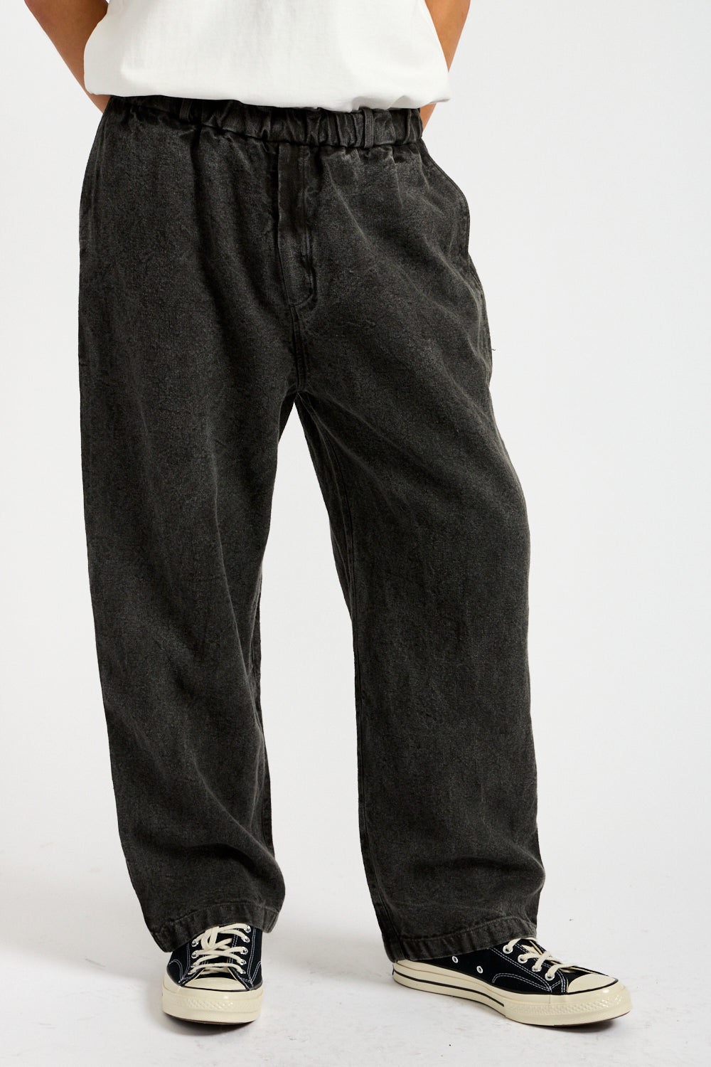 Flax Ramie Wide in Charcoal