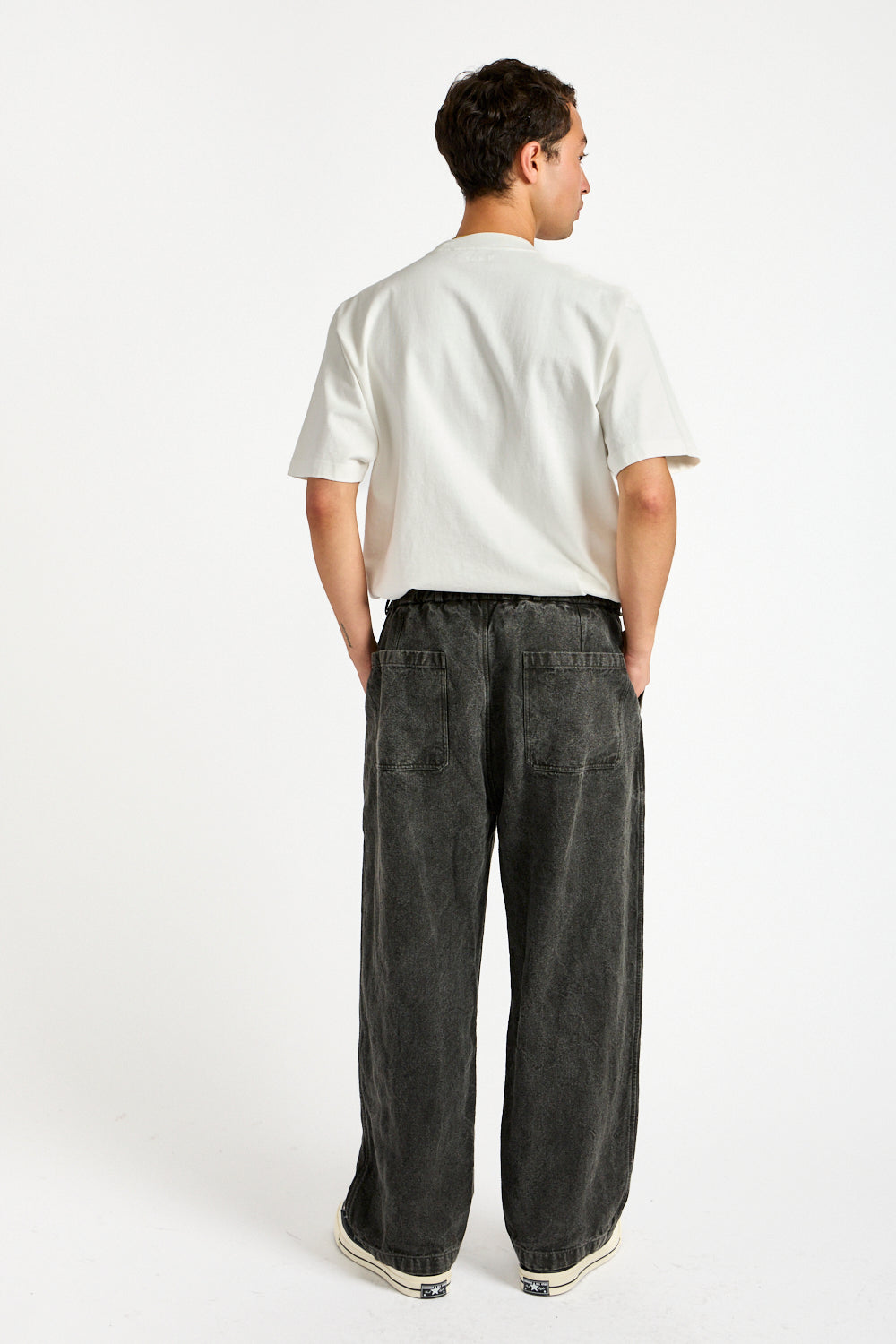 Flax Ramie Wide in Charcoal
