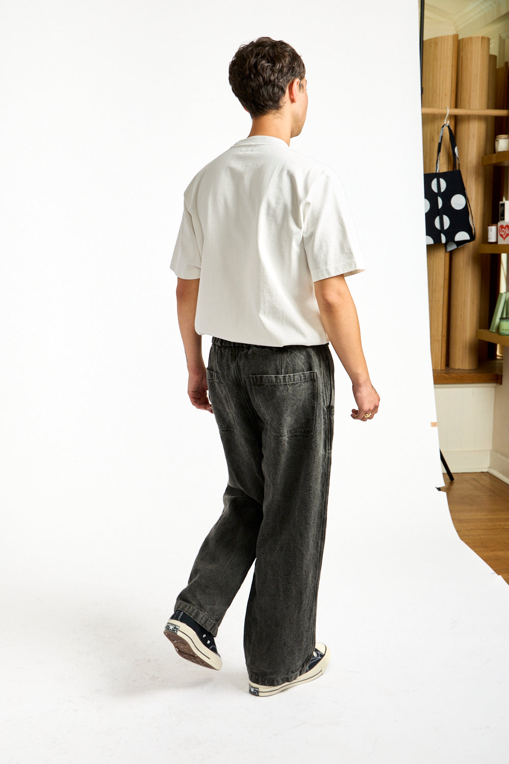 Flax Ramie Wide in Charcoal