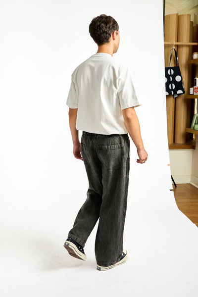 Flax Ramie Wide in Charcoal
