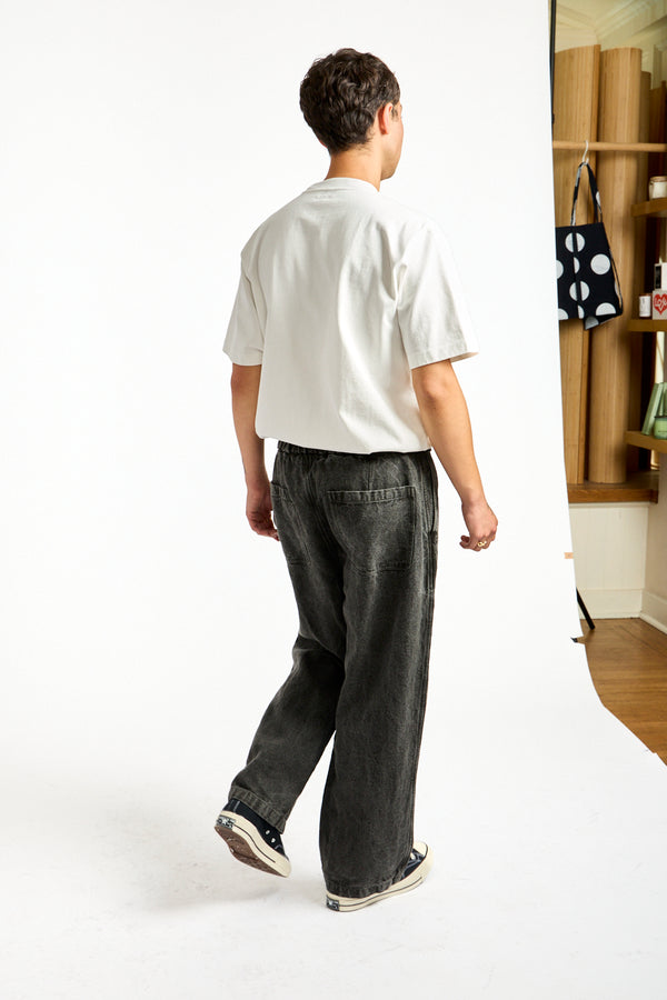 Flax Ramie Wide in Charcoal