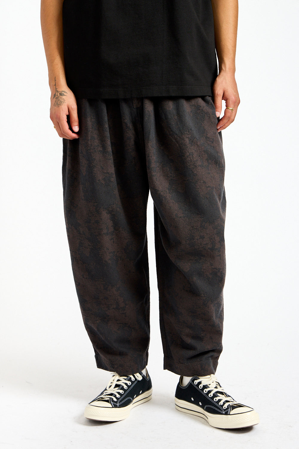 Jacquard Pants in Charcoal Brown