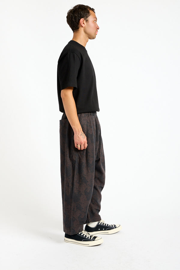 Jacquard Pants in Charcoal Brown