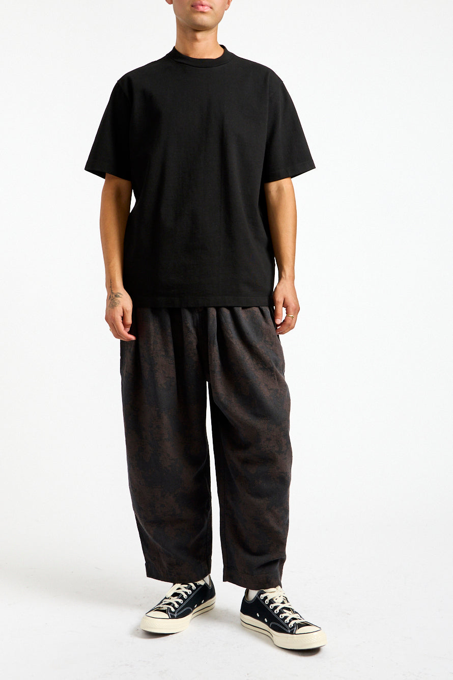 Jacquard Pants in Charcoal Brown