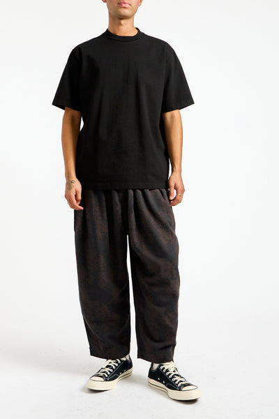 Jacquard Pants in Charcoal Brown