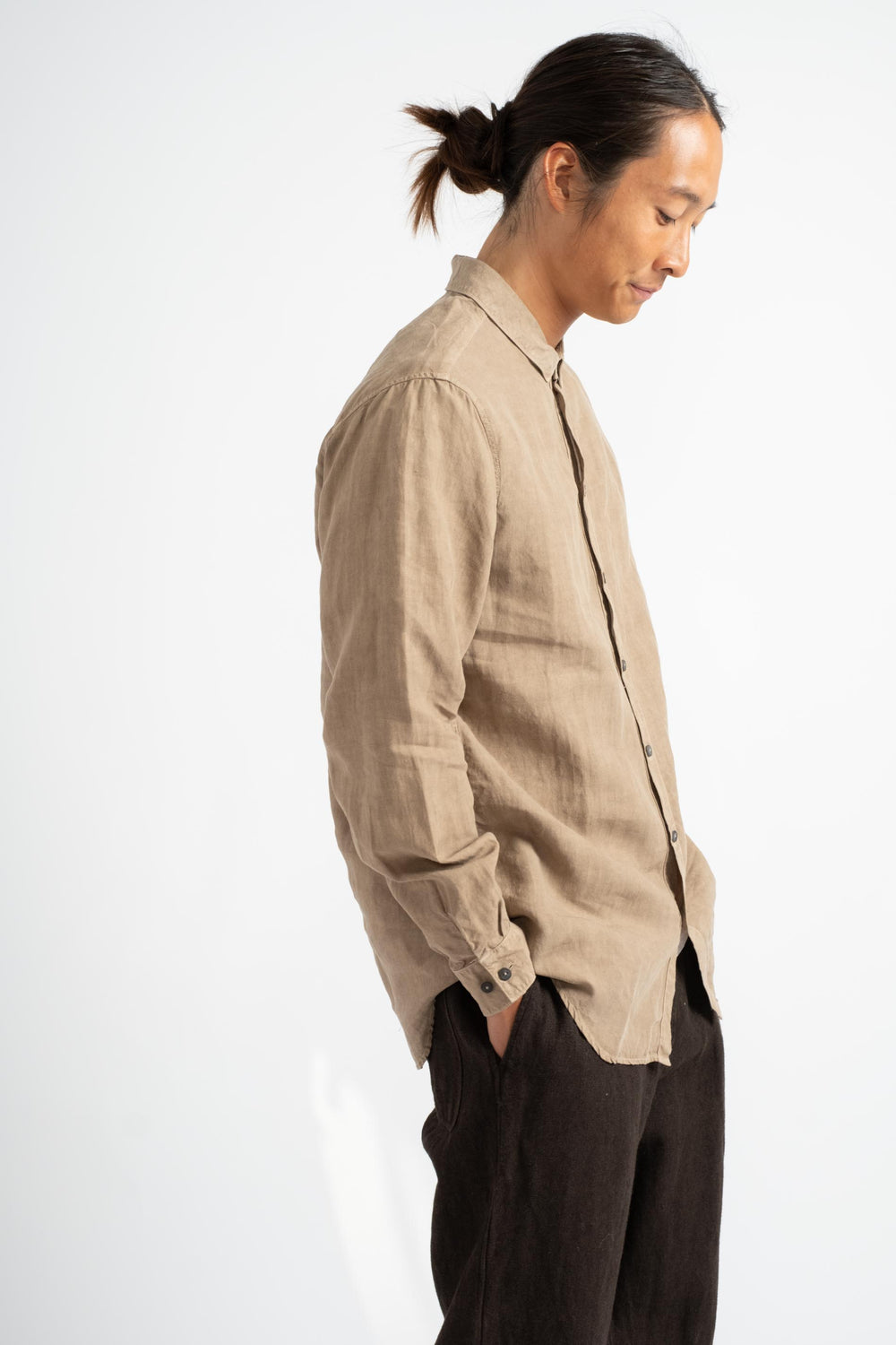 Large Hemp Shirt in Walnut