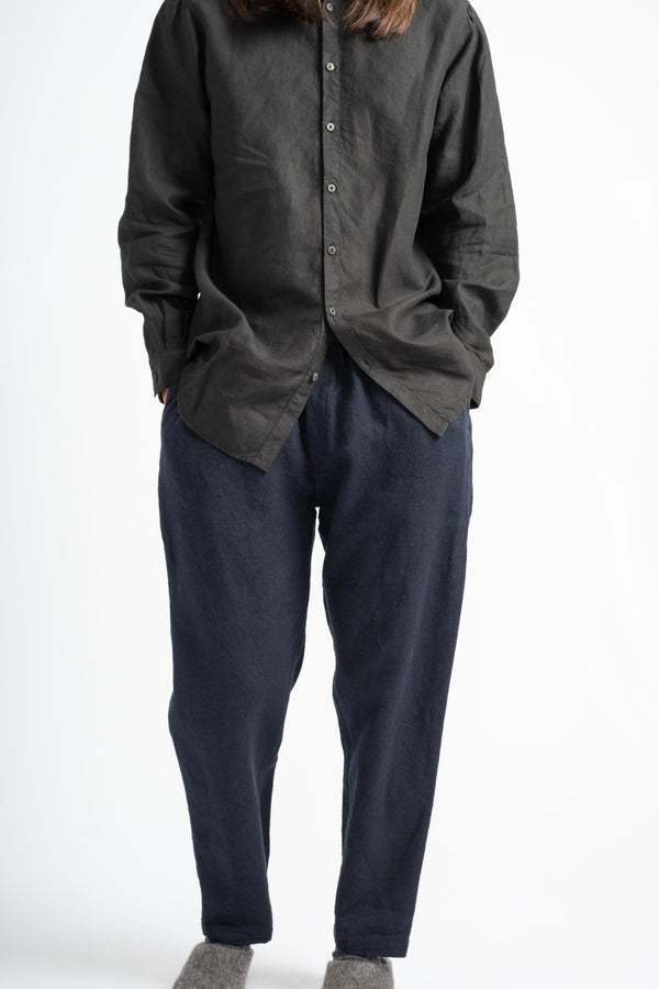 Long Flax Ramie Pant in Dark Navy