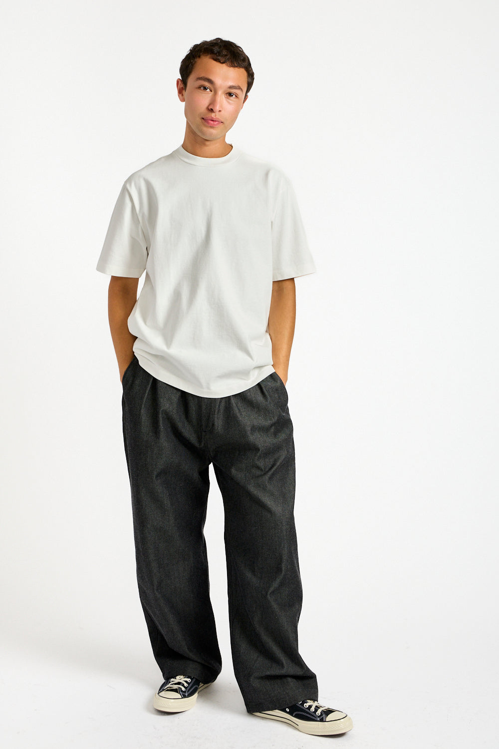 NM Wool OC Twill Wide in Black + White