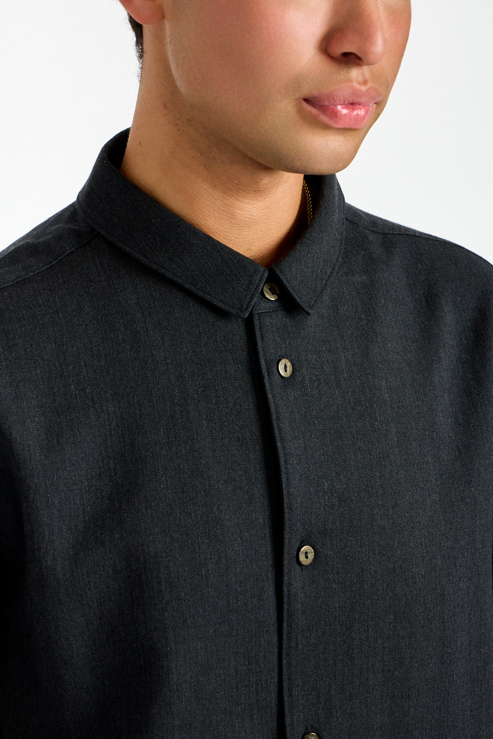 Stretch NM Wool Shirt in Charcoal