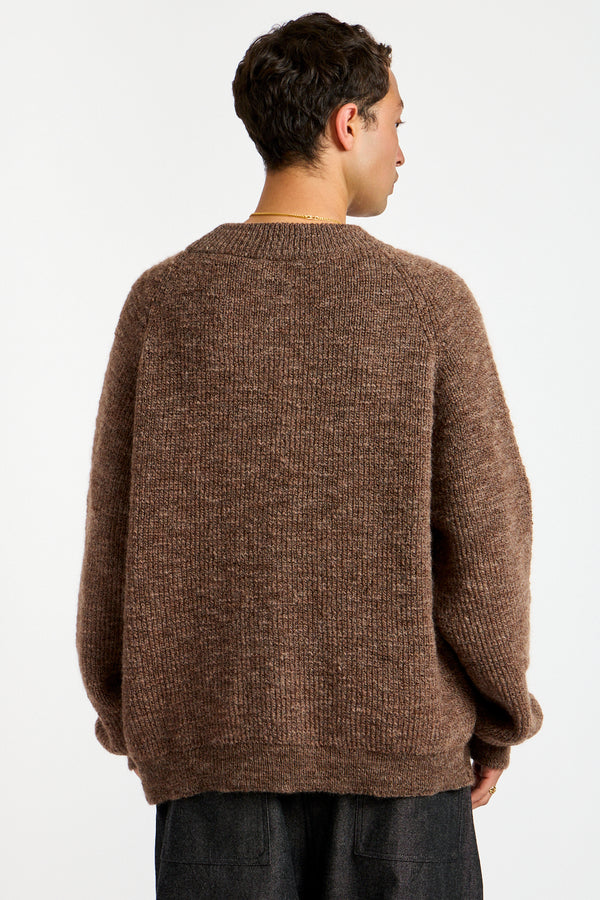 Uruguay Slub Wool Sweater in Brown Heather