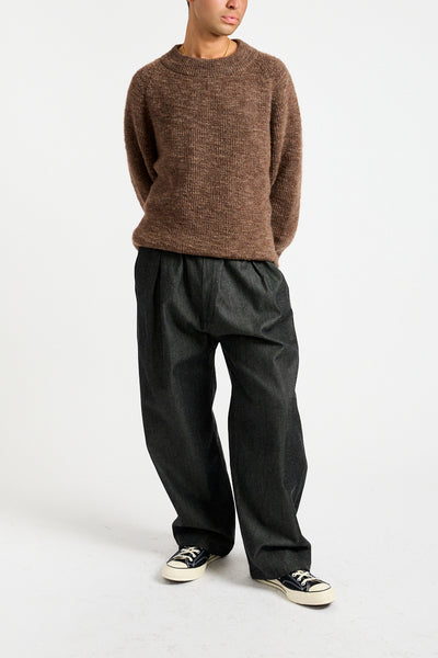 Uruguay Slub Wool Sweater in Brown Heather