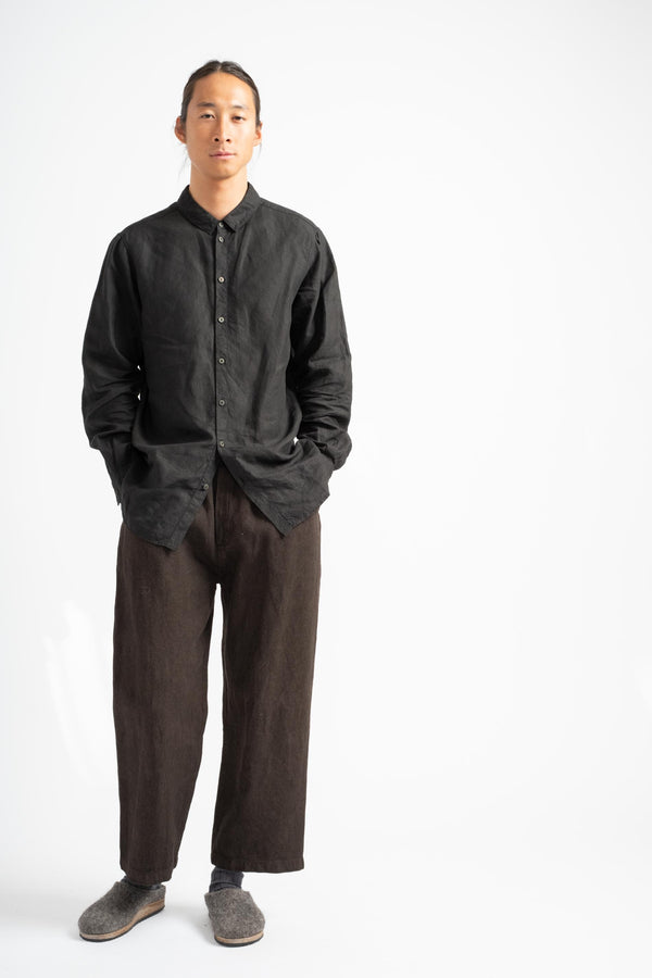 Wide Flax Ramie Pant in Mud