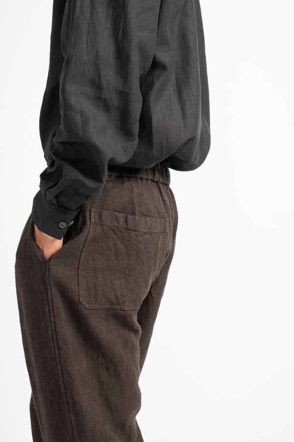 Wide Flax Ramie Pant in Mud