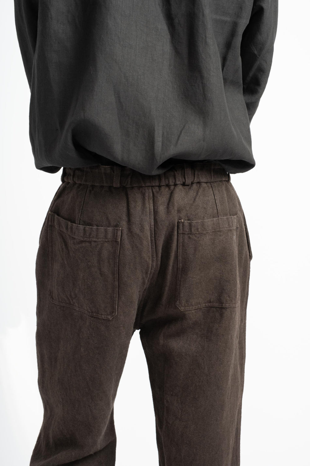 Wide Flax Ramie Pant in Mud