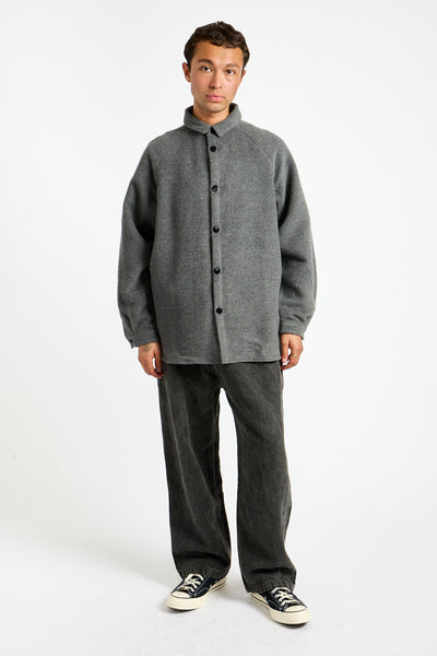 Wool Silk Camel Shirt in Ash