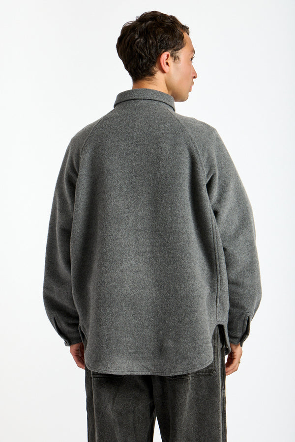 Wool Silk Camel Shirt in Ash