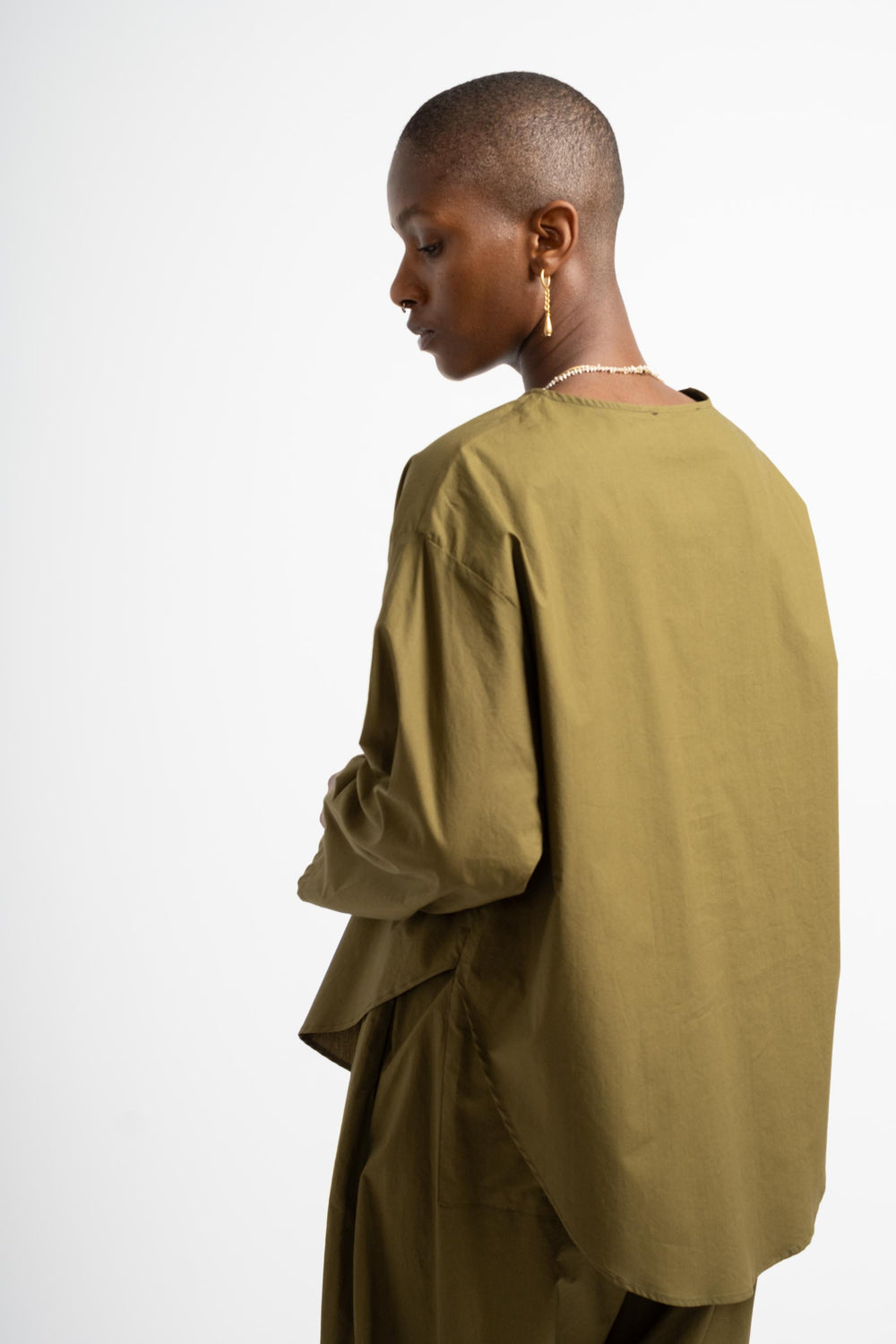 Pocket Popover Top in Army