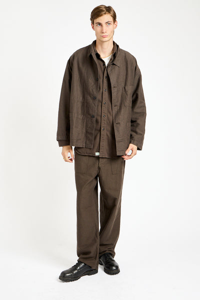 Cotton Linen Moleskin Relax Fit Simple Work Jacket in Charcoal Gray
