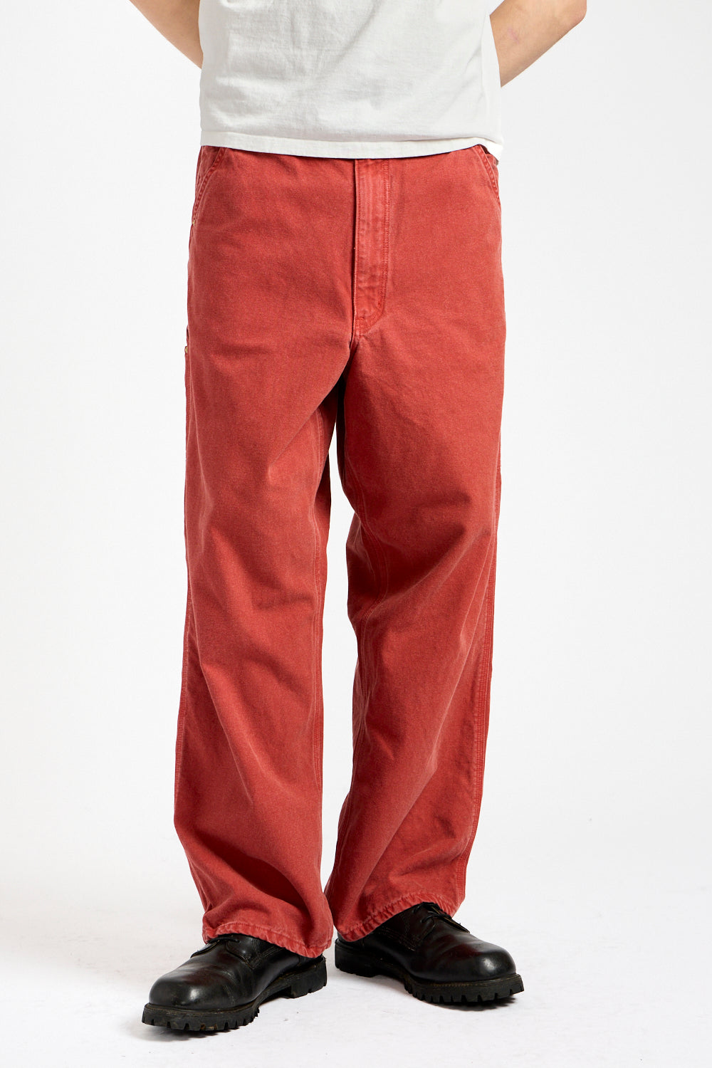 Dad's Fit Oxford Painter Pants in Red