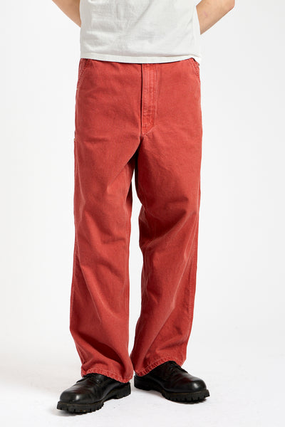 Dad's Fit Oxford Painter Pants in Red