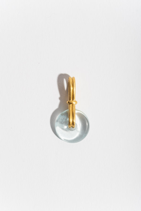 Baby Aquamarine Discus Pendant