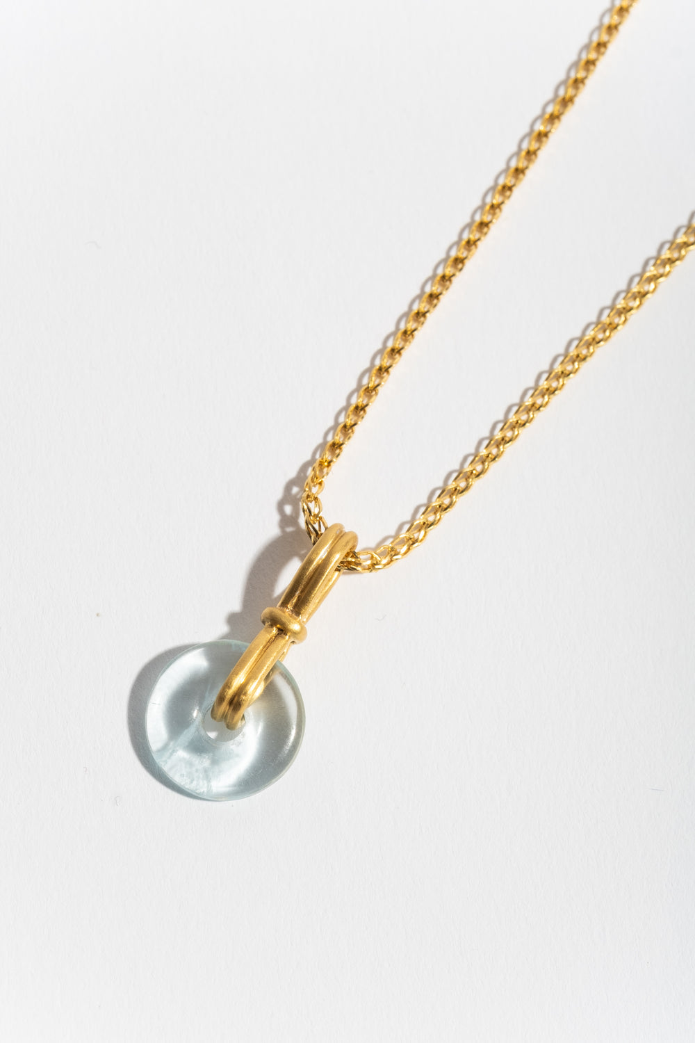 Baby Aquamarine Discus Pendant