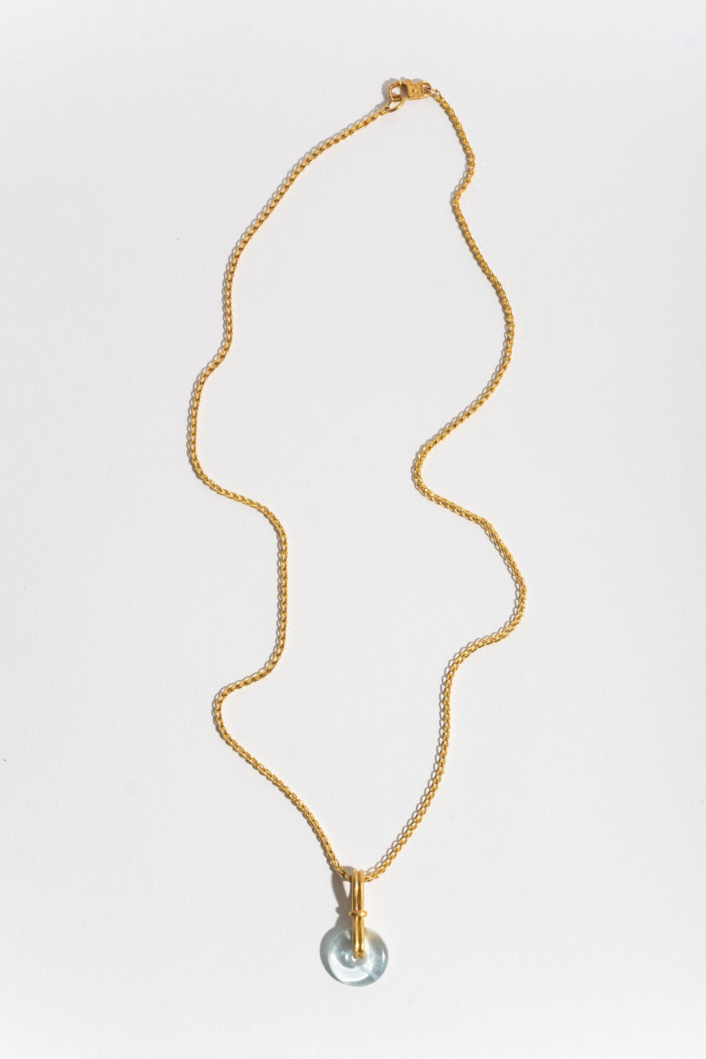 Baby Aquamarine Discus Pendant