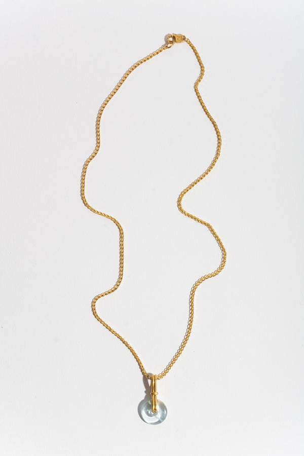 Baby Aquamarine Discus Pendant