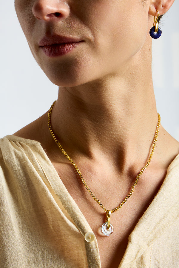 Baby Aquamarine Discus Pendant