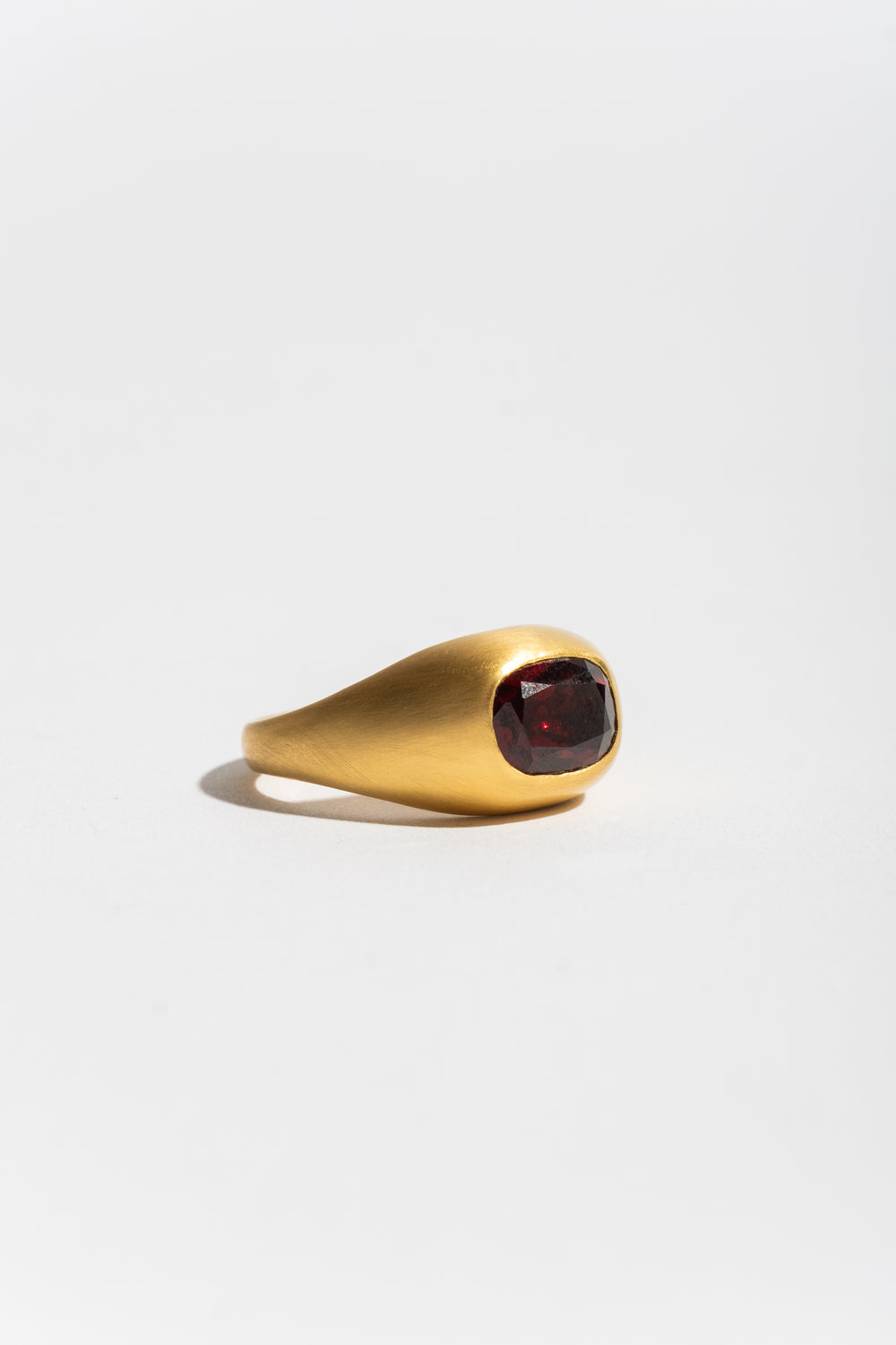 Faceted Spessartite Garnet Cushion Roz Ring