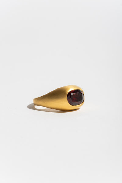 Faceted Spessartite Garnet Cushion Roz Ring