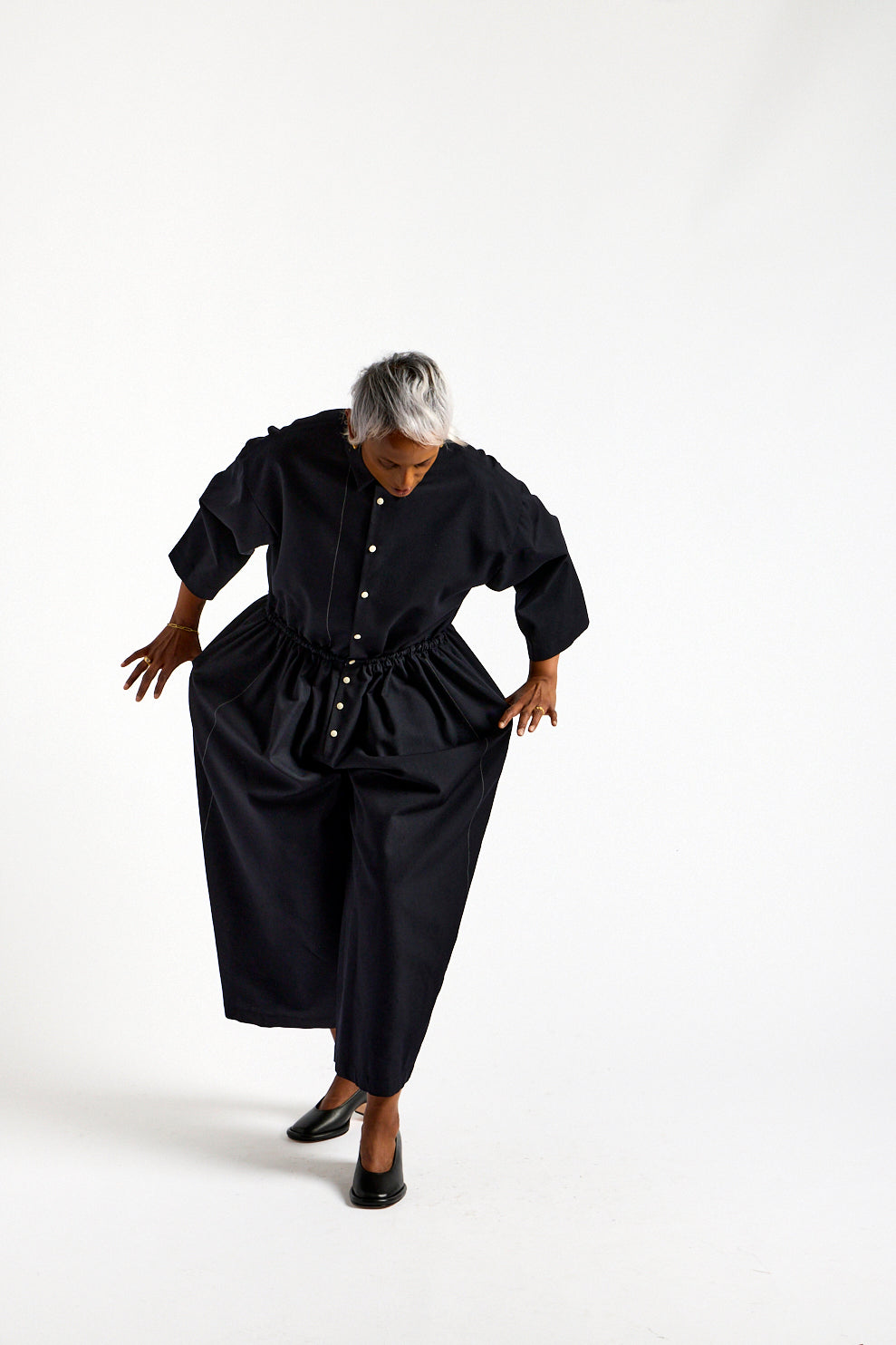 Balloon Jumpsuit in Midnight