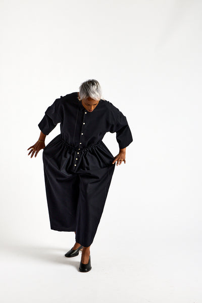 Balloon Jumpsuit in Midnight