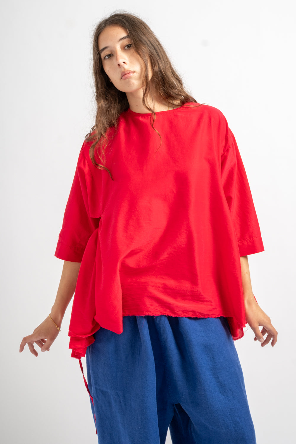 Girl's Blouse in Dhanetah Jat Vivid Pink