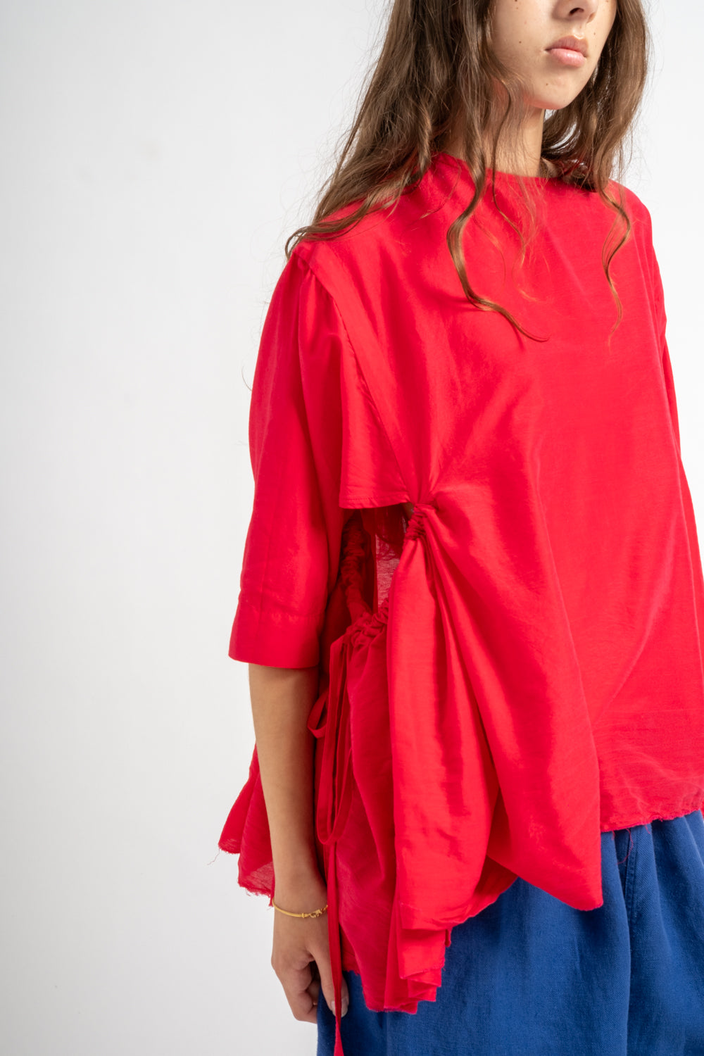 Girl's Blouse in Dhanetah Jat Vivid Pink