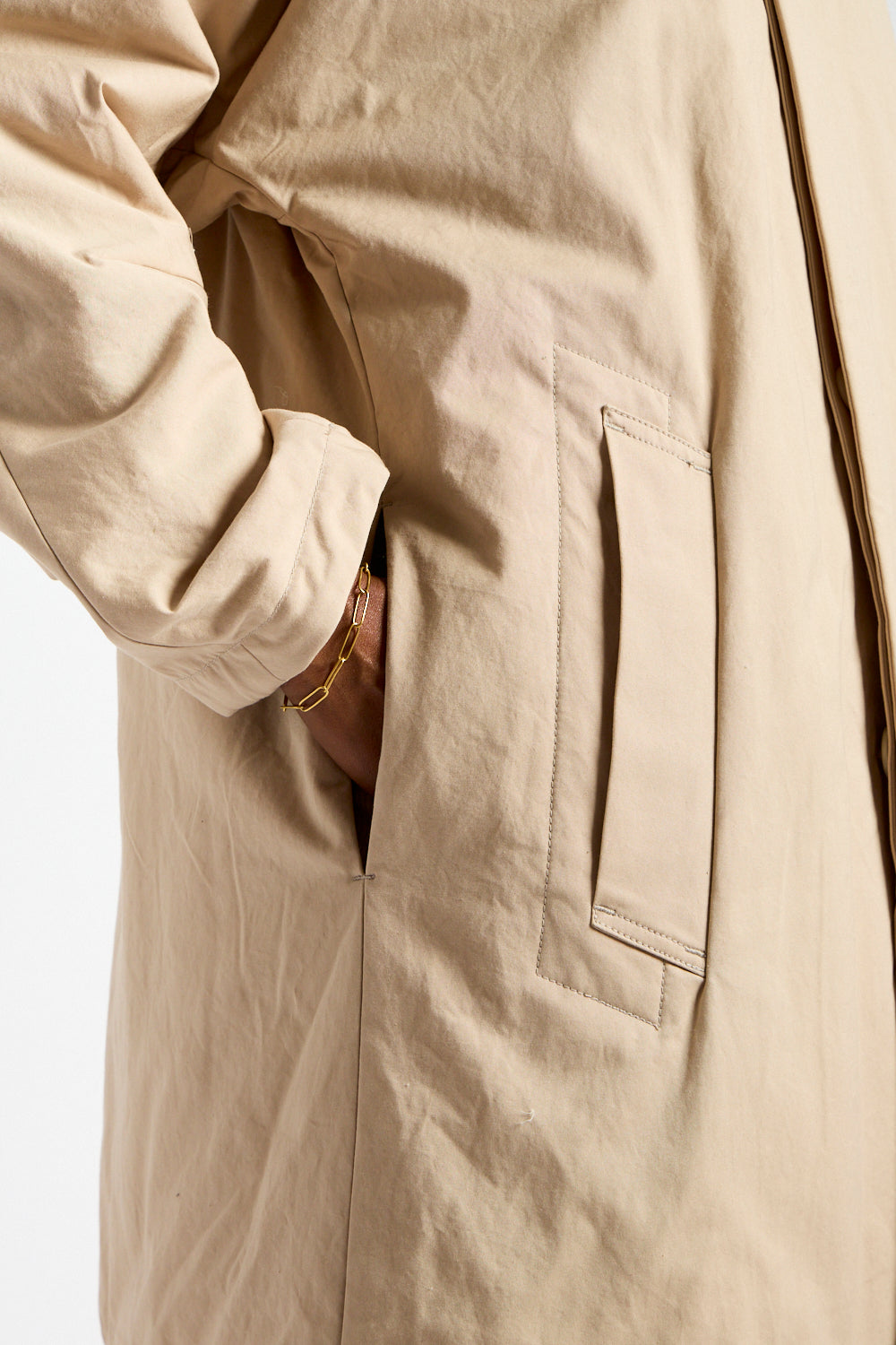 Padded Frock Coat in Tea Beige