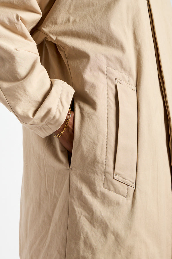 Padded Frock Coat in Tea Beige