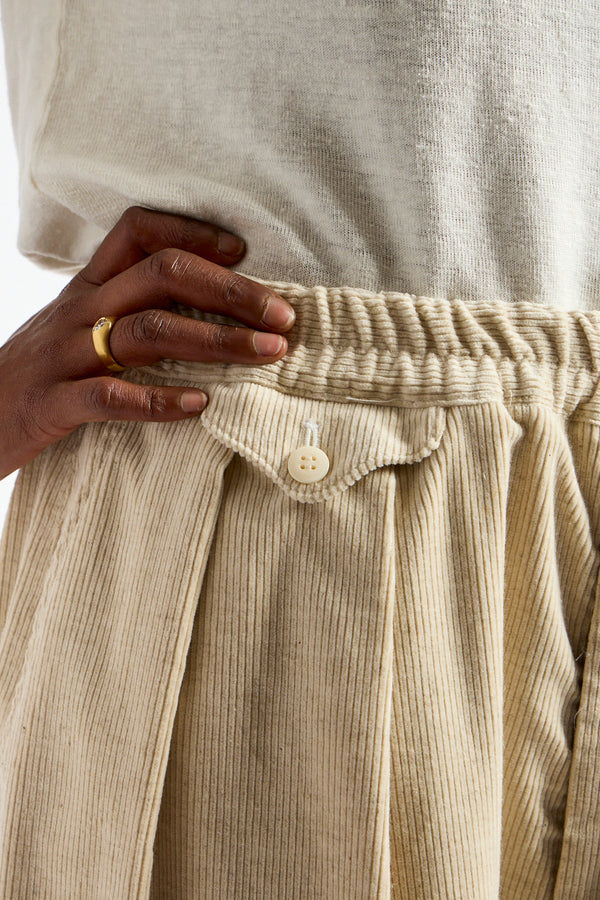 Very Wide Cricket Trousers in Ecru