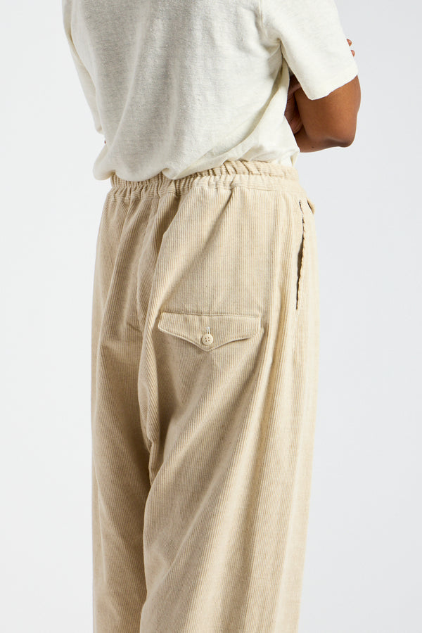 Very Wide Cricket Trousers in Ecru