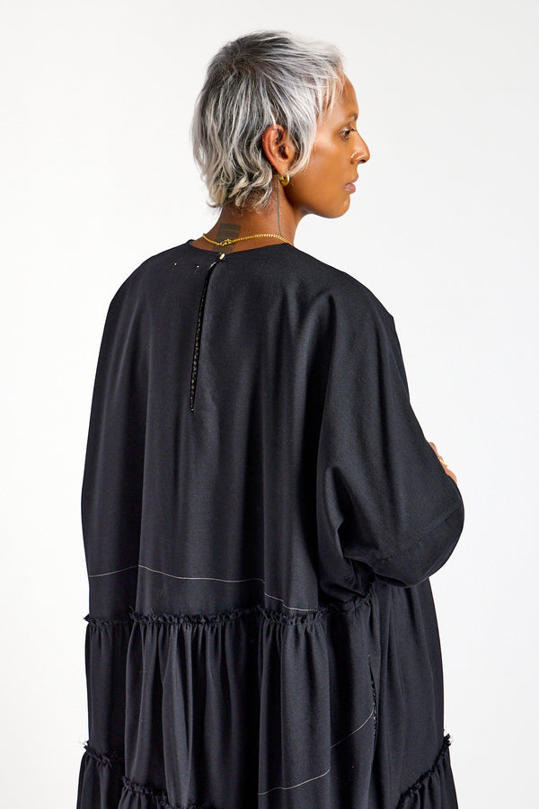 Weird Tiered Dress in Midnight