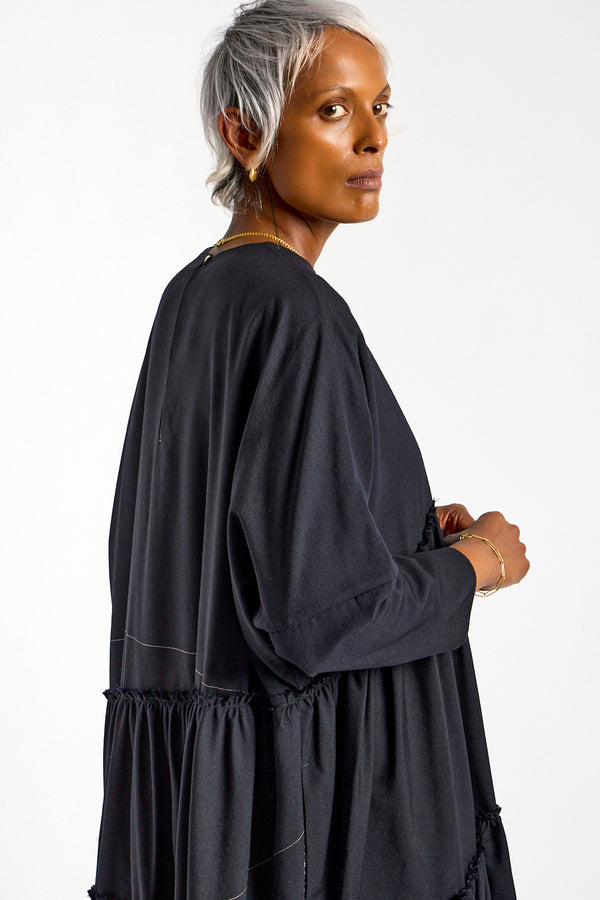 Weird Tiered Dress in Midnight