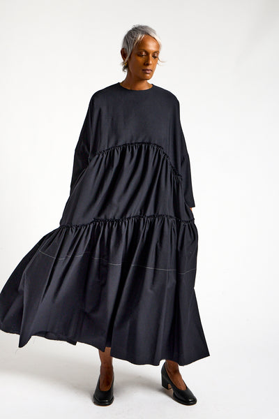 Weird Tiered Dress in Midnight
